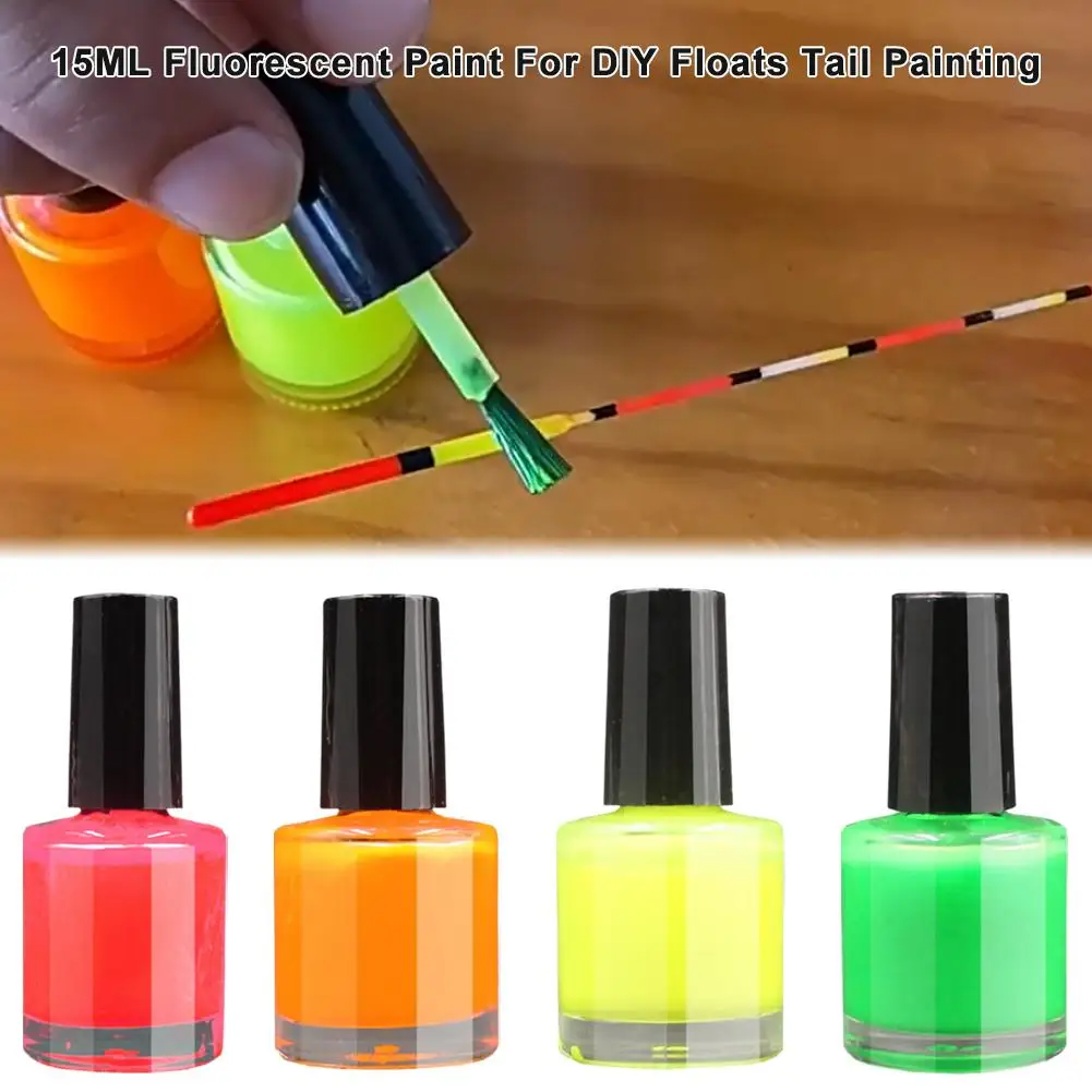 15ML Fishing Floats DIY Fluorescent Paint Tail Painting Floats Accessory Buoy Tail Craft Tackle Visualable Fishing J8G1