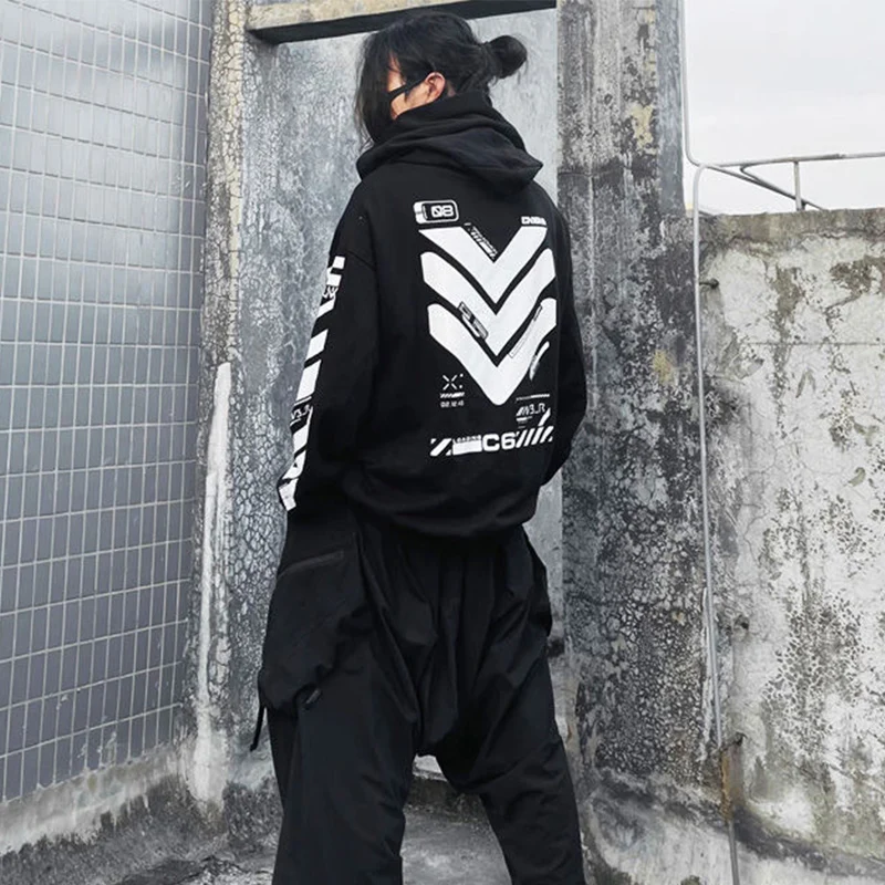 2025 Punk Hoodie Men Fashion Creative Print Sweatshirt Pullover