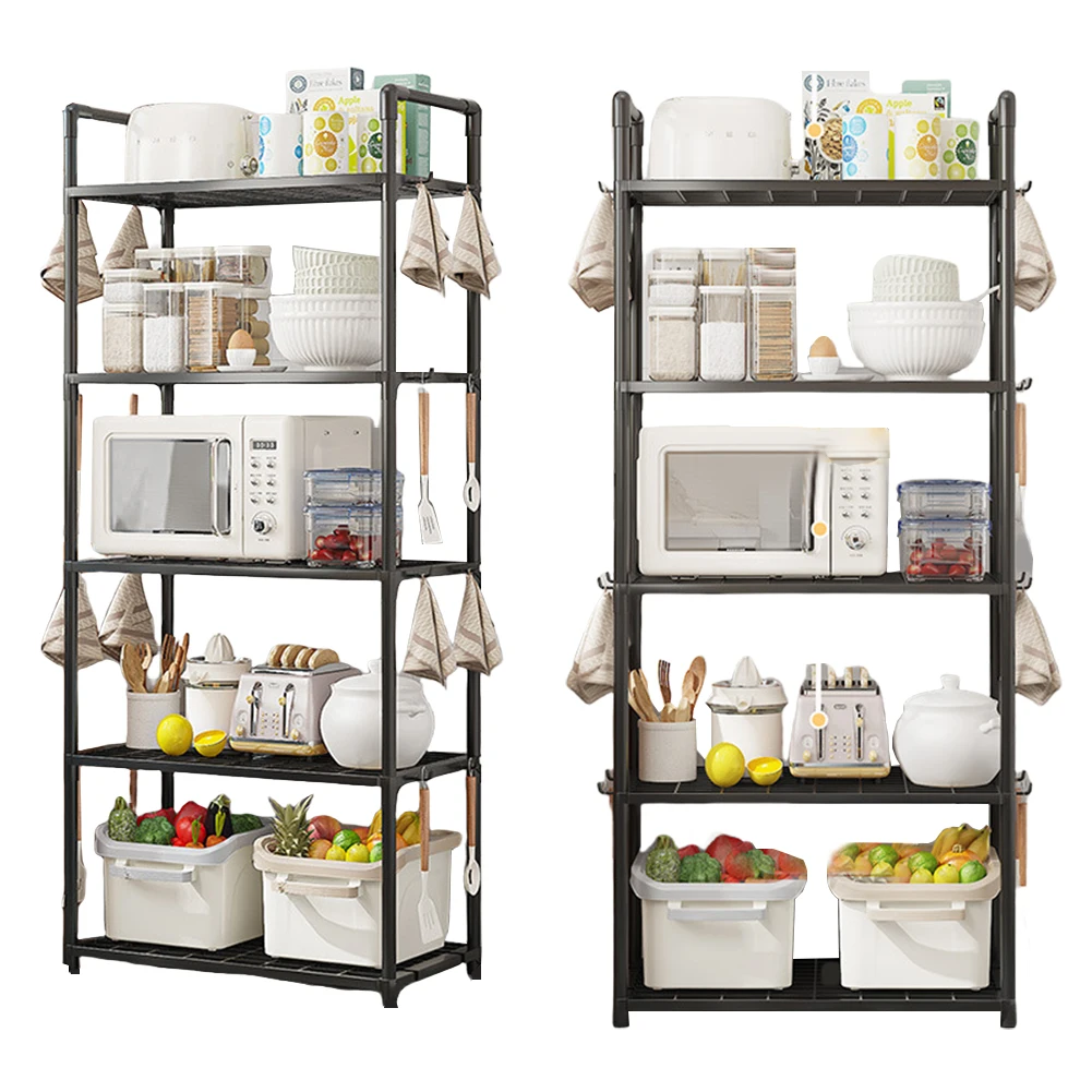 

Heavy Duty 5 Layer Storage Shelves for Kitchen Laundry Closet and Garage Adjustable Design 66 Pounds Capacity