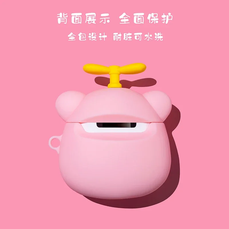 Cute Bamboo dragonfly Earphone Case For Airpods Pro Case Silicone Cartoon pig duck Headphone Cover For Airpods 1/2/3rd Case Bags