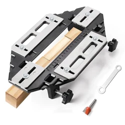 Door Hinge Jig, Woodworking Hole Opener Wooden Door Hinge Hole Guide Hinge Template Jig Door Hinge Groove&Door Lock Installation