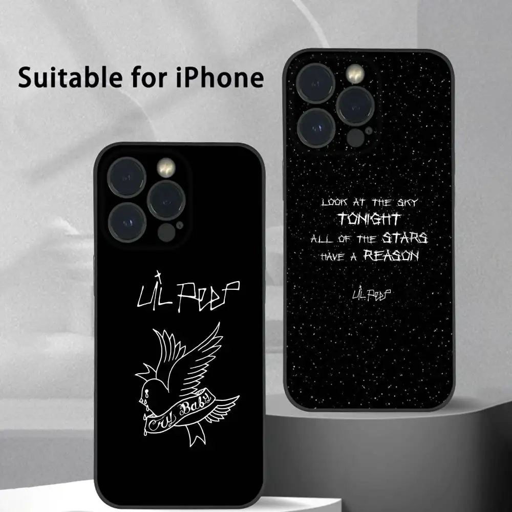 Singer Music Rapper L-Lil Peep Funda de teléfono para IPhone 16 15 14 13 Pro Max Plus Mini Funda suave esmerilada negra