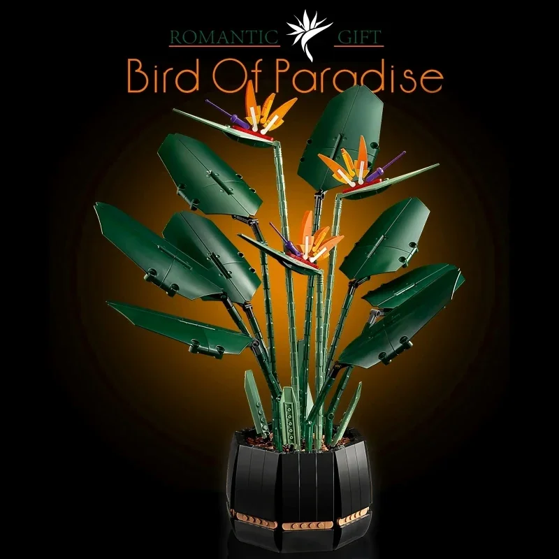 10289 Bird of Paradise Bouquet Rose Building Block Bricks Toys for Children DIY Potted  Holiday Girlfriend Gift Christmas Gift