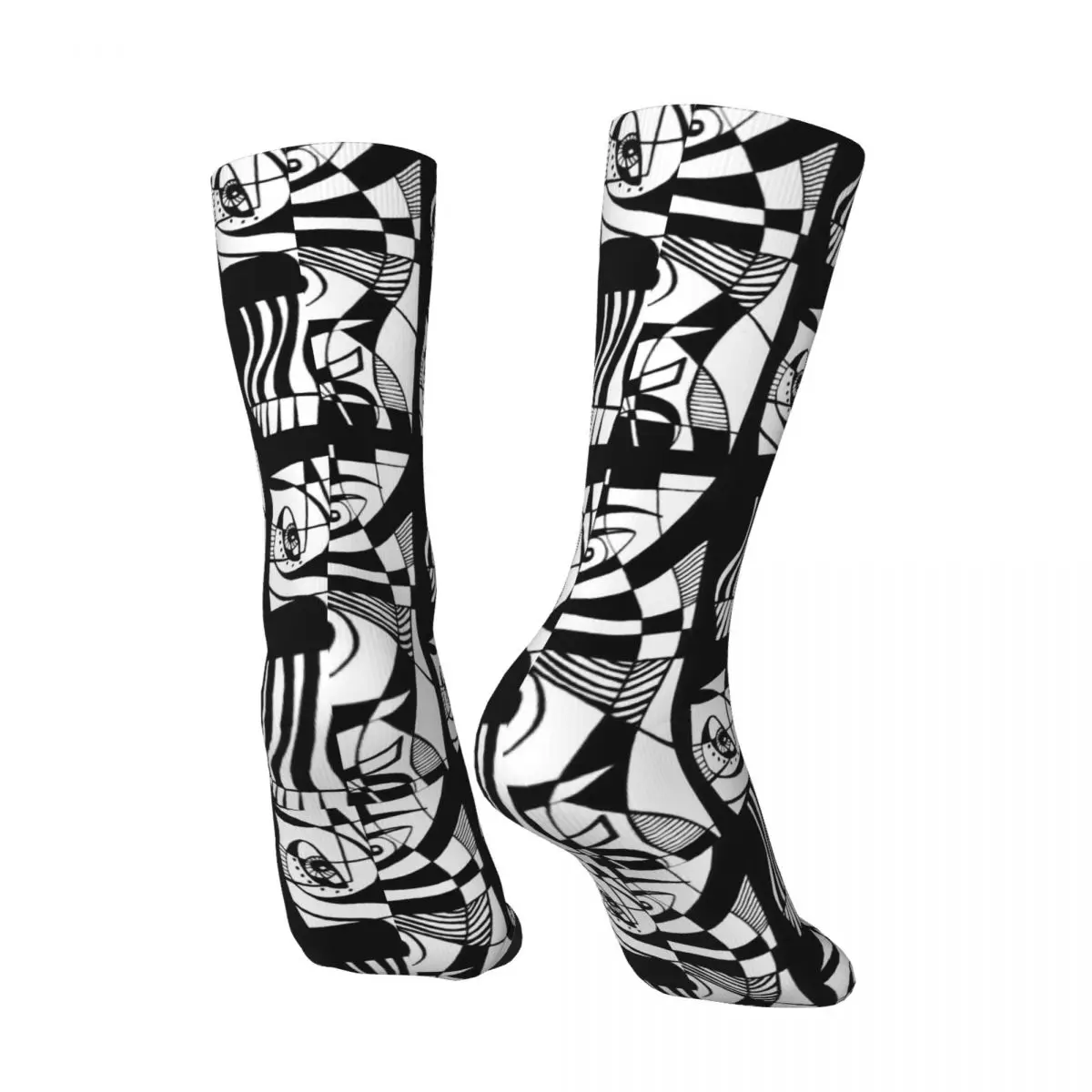 Hip Hop Vintage Abstract Face Graphic Crazy Men's compression Socks Unisex Abstract face Harajuku Pattern Printed Crew Sock Boys