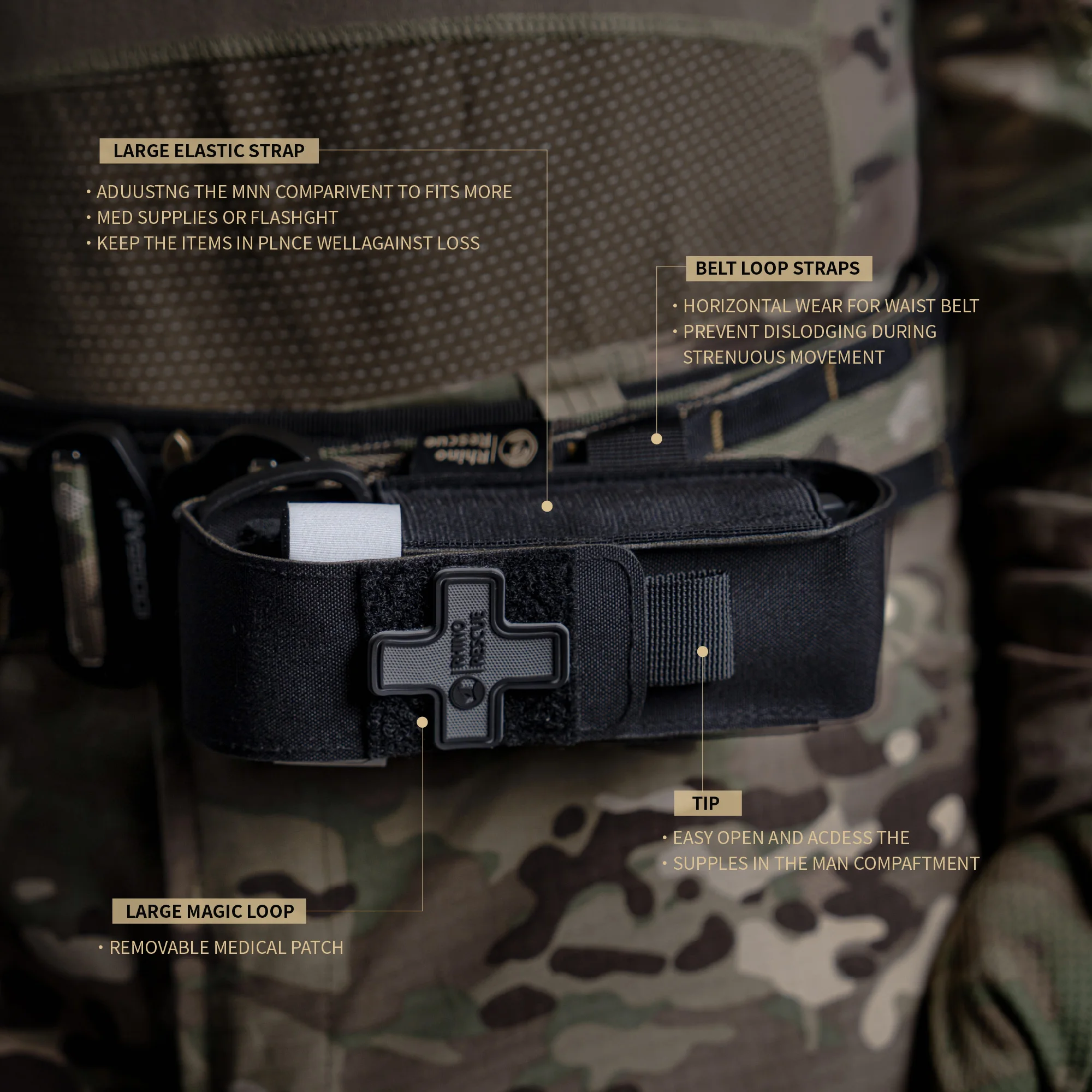 RHINO RESCUE Tourniquet Holsters Pouch With Metal Tourniquet,Scissors, Tactical Tourniquet Holder Molle Pouch Camping