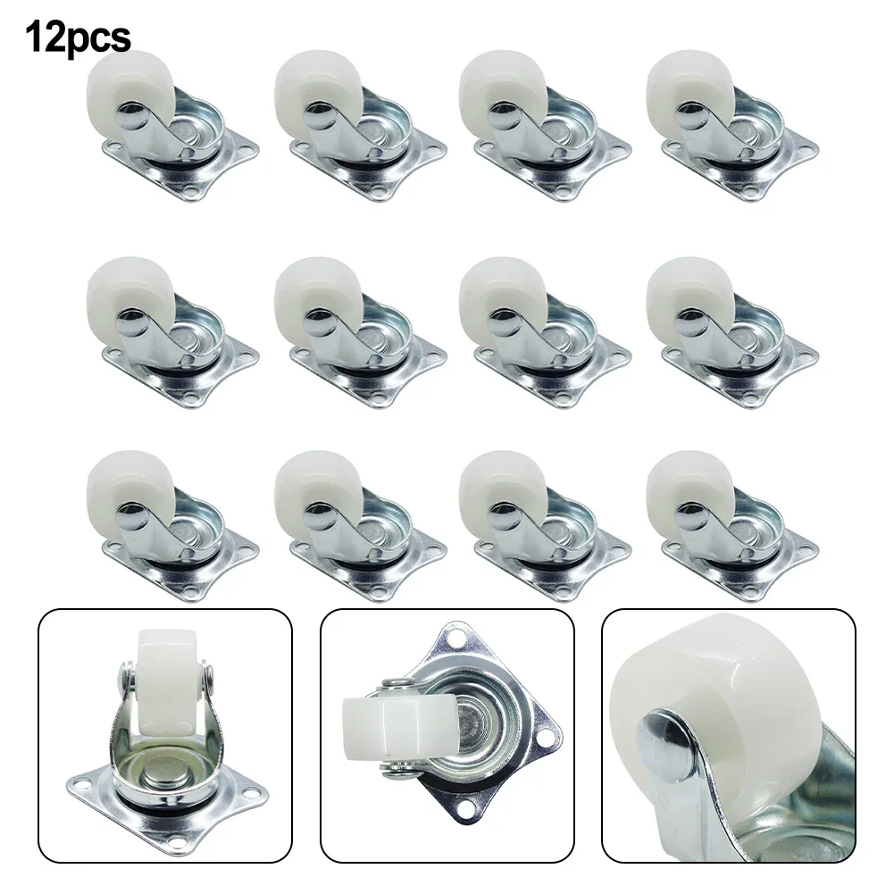 4/12Pcs Universal Swivel Casters Heavy Duty Furniture Wheel Castor Silent Trolley Wheels For Table Chair Sofa With Safety Brake