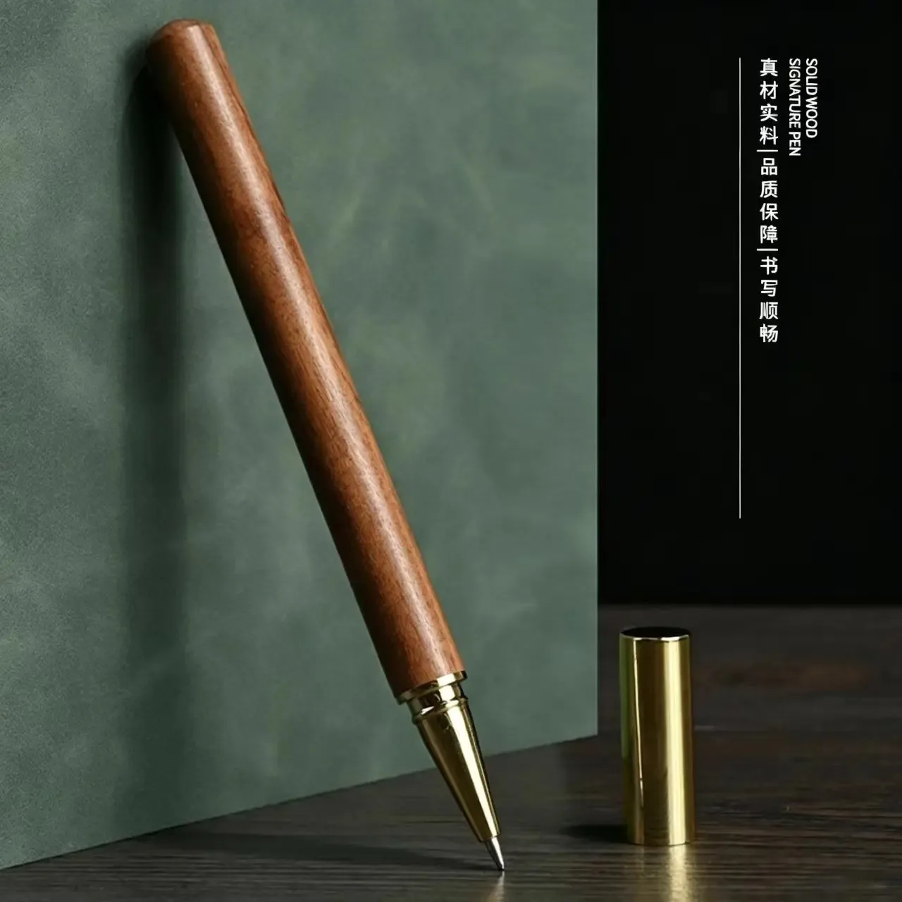 

Natural Solid Wood Ballpoint Pen, Luxury Handmade Wooden Signature Pen, Brass Metal Tip Gel Ink Rollerball Pen, Elegant Office