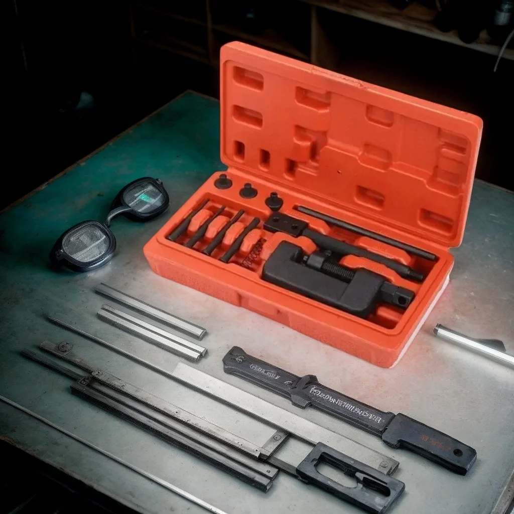 

Набор инструментов для ремонта мотоциклетной и велосипедной цепи из 13 предметов — разделитель цепи, клепальный инструмент и установщик уплотнительных колец для тяжелого использования