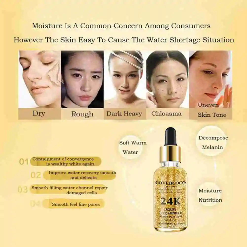 Nicotinamide Whitening Serum Skincare Hyaluronic Acid For Face Collagen 24k Gold Anti-wrinkl Moisturizing Facial Serum Skin Q6L9