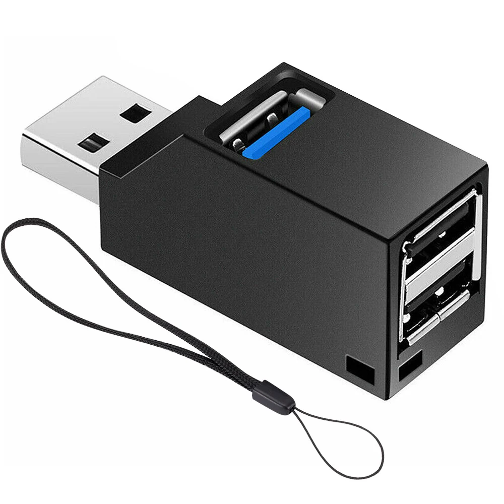 USB 3.0 HUB Adapter Extender Mini Splitter Box 3 Ports High Speed For PC Laptop U Disk Card Reader