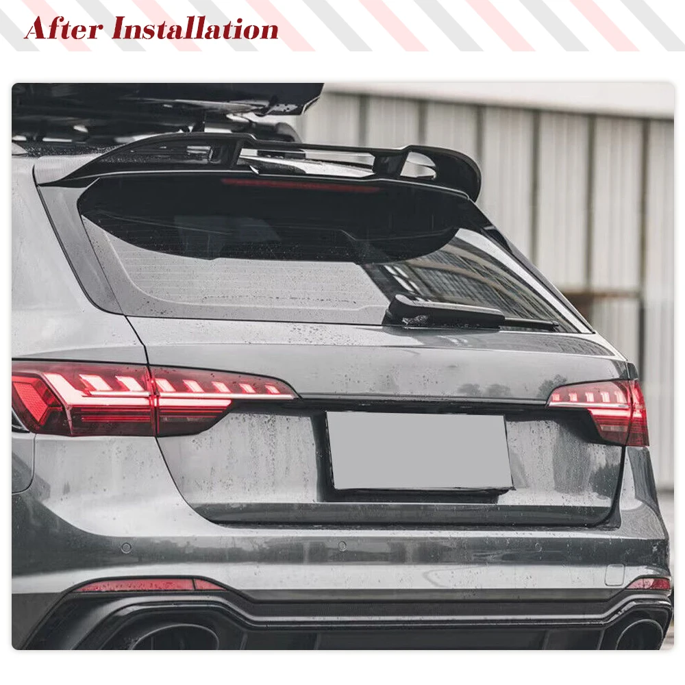 Car Rear Trunk Racing Spoiler Roof Wing for Audi RS4 B9 Avant Wagon 2021 2022 Prepreg Dry Carbon Car Rear Wing Car Tail Wing