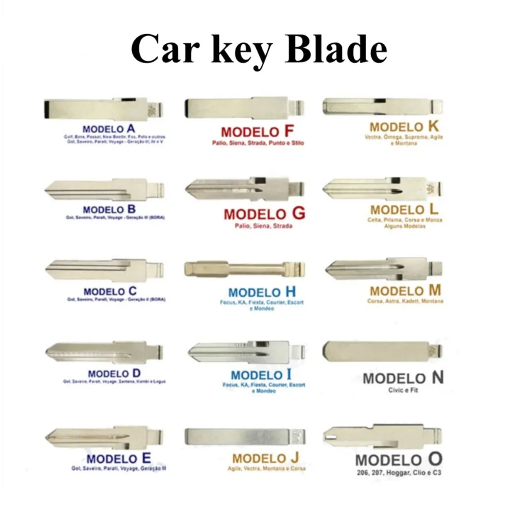 10PCS Flip Car Key Blade For VW/Fiat/Ford/Chevrolet/Honda/Peugeot Car Keys