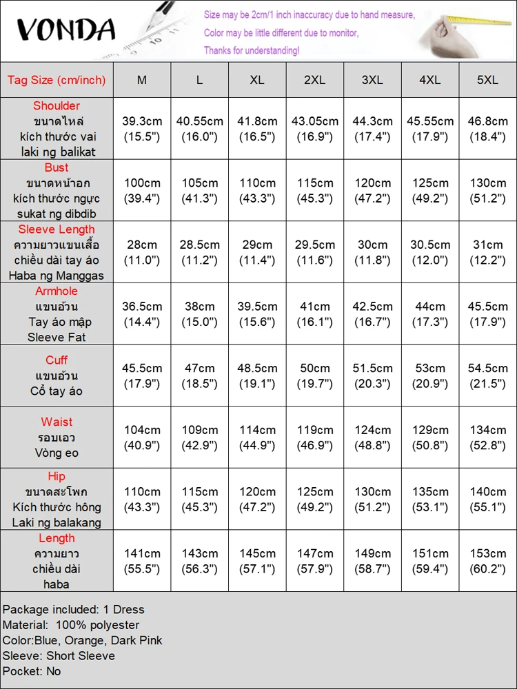 VONDA 보헤미안 여름 롱 드레스 여성 빈티지 짧은 소매 Maxi Sundress 2025 캐주얼 프린트 패치 워크 비치 베스 티드 오버 사이즈
