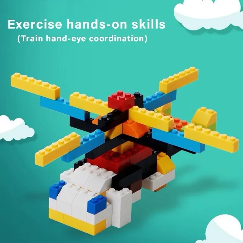 300/1000 PCS DIY Creative Building Blocks Bulk Set Educational Hands-On Parent-Child Urban Classic Bricks Birthday Gift for Kids