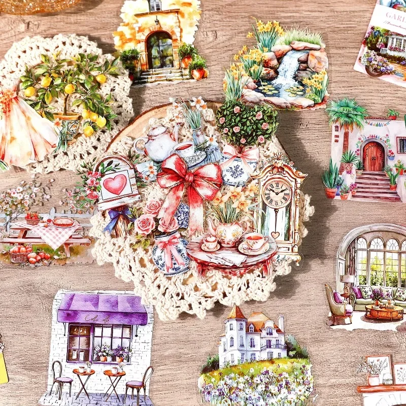 20Pcs pack Encounter in Small Town Vintage Landscaping Street Scene Handbook PET Sticker Material Writing Scrapbook 118*936mm