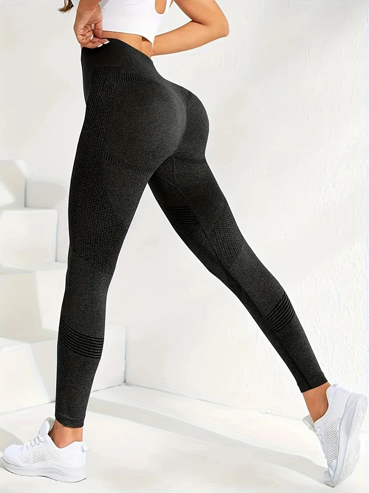 Women\'s 2-Piece Hip Lift Yoga Leggings Exercise High-Waisted Tummy Tuck Breathable Hp Lift Pants