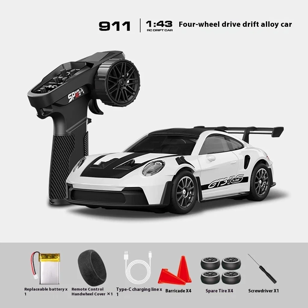 

4WD RC Car 1/43 Scale Metal Body Simulation Drift Model with Gyroscope Full Function Remote Control Electric Toy for Boys