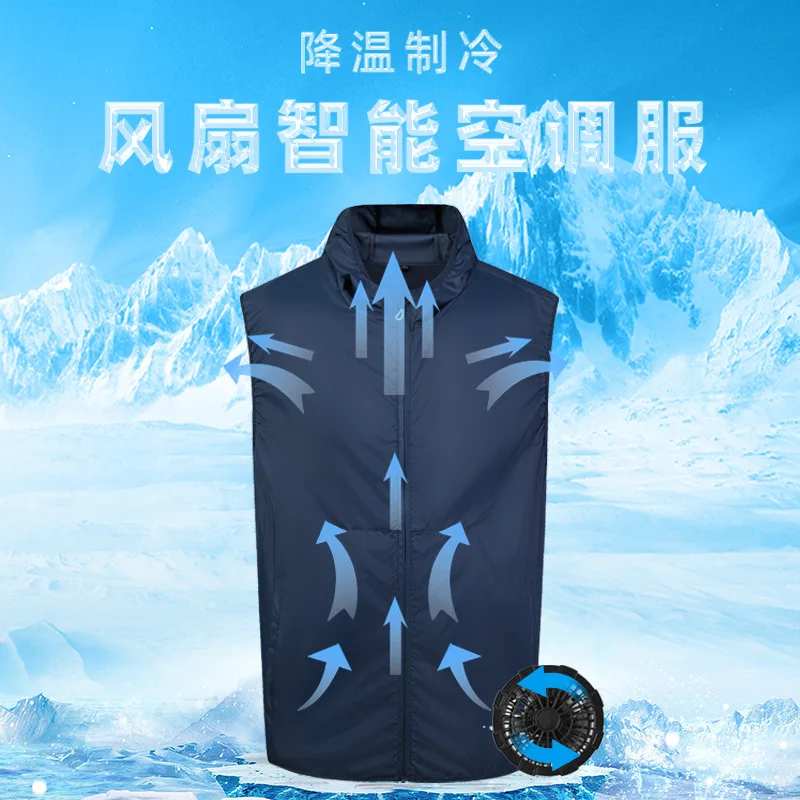 Minsu 2025NewSummer Air Conditioning Clothing with Fan for MenUSBRechargeable Cooling Workwear Safety Vest Outdoor Casual Vest