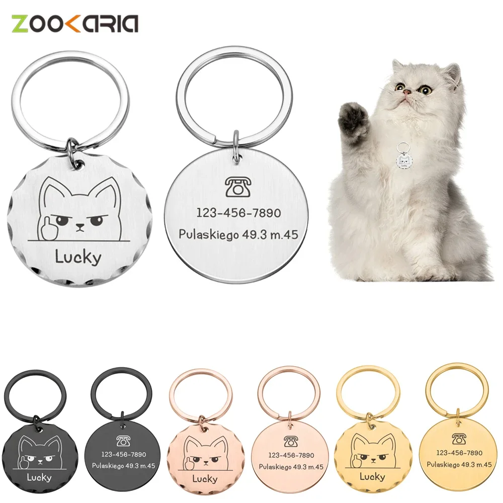 

Personalized Pet ID Tag Free Engraved Pet ID Name Custom Cat Puppy Dog Collar Tag Pendant Keyring Pet Accessories Dropshipping