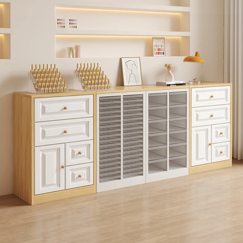 

Nail art cabinet display glue oil storage Drawer jewelry storage Cosmetics display Wall