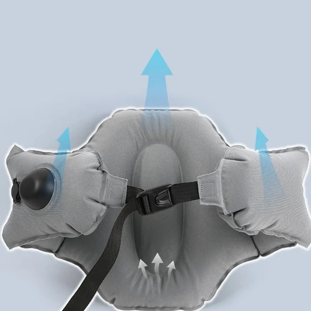 Foldable Inflatable Lumbar Pillow Press Self-Inflation Breathable Lumbar Support Cushion Comfortable Lightweight