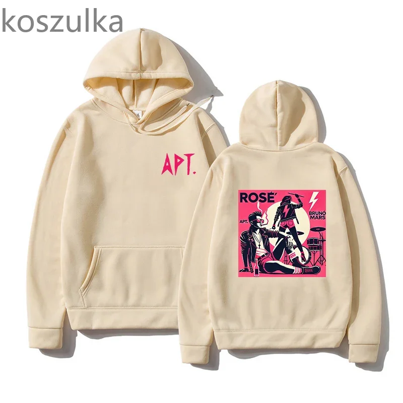 Rose Rosie APT Bruno Mars Hoodies Harajuku Pullover Tops Fans Unisex Fashion Casual Sweatshirts Fans Gift  Aesthetic Streetwear