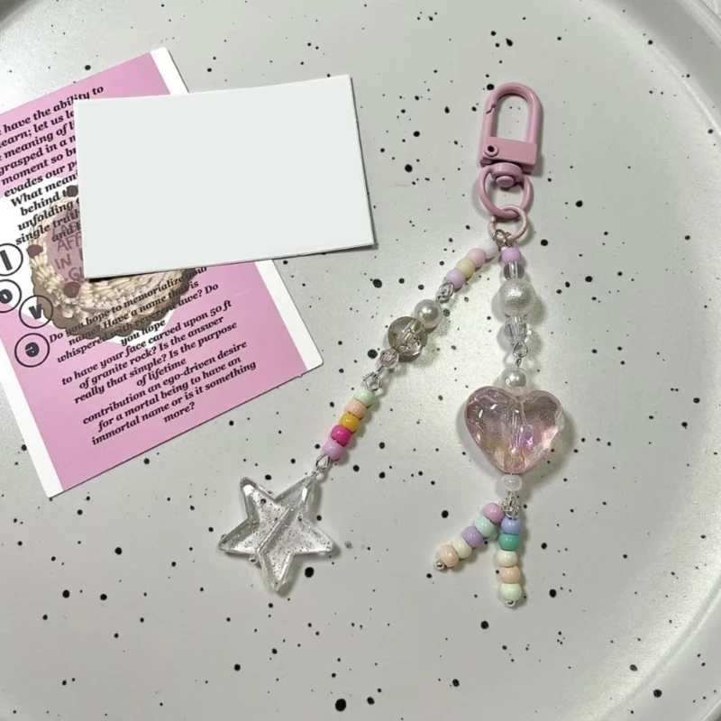 Chic Beaded Phone Chain Fashionable Keyring Pendant for Women Fashionable Key Chain Pendant Stylish Ornament for Bag
