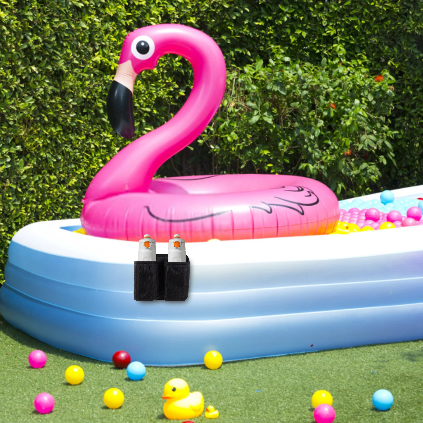 

Прочный держатель для напитков из ткани Оксфорд для бассейна, портативный уличный держатель для чашки, безопасные закругленные края для хранения надземного бассейна