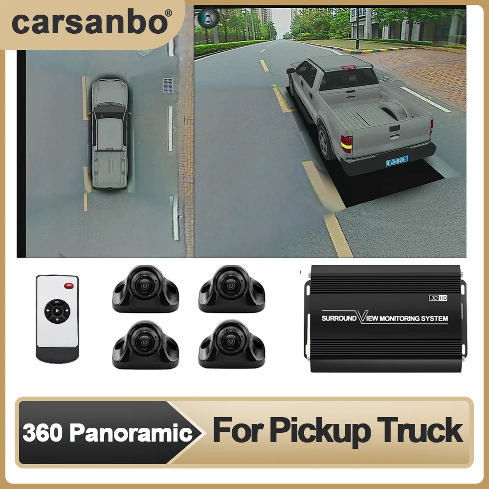 Carsanbo Car 360° Surround Bird's Eye View Camera System 3D 1080P 360 Seamless View Recorder Is Suitable for Pickup Truck