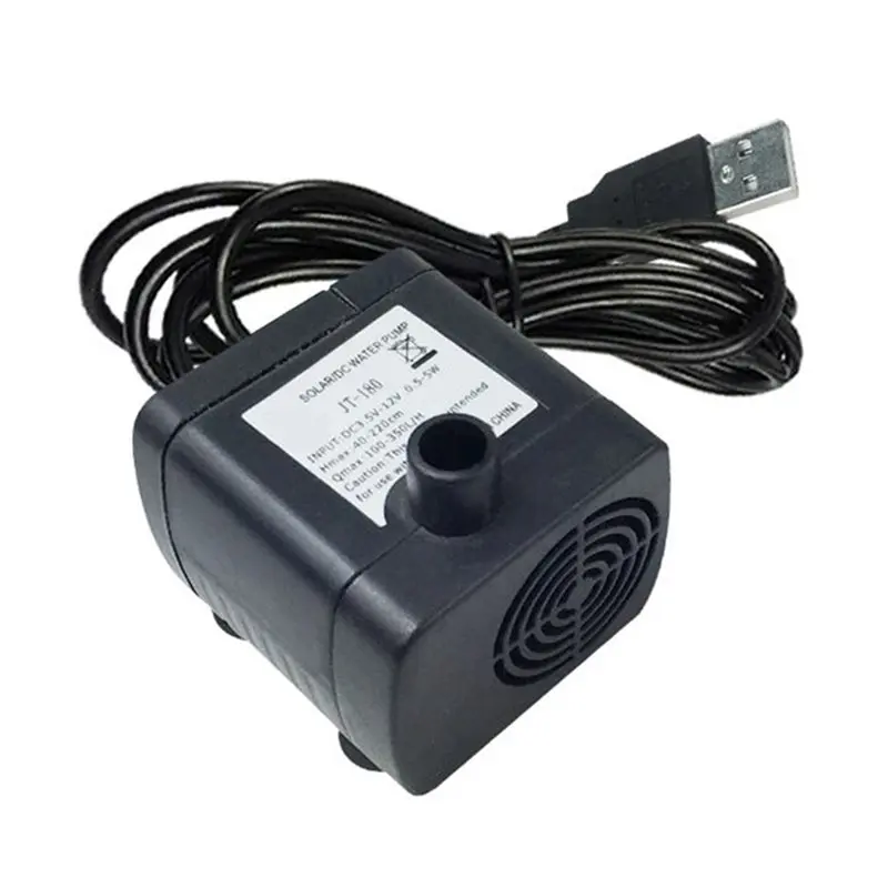 

ABKP-For Solar Fountains Fish Tanks Compatible JT-180 DC 5V Mini DC Brushless Submersible Pump-Quiet Water Circulation Pump 190L