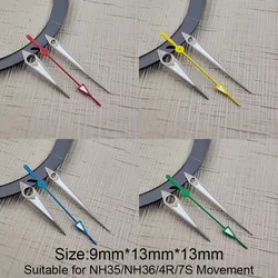NH35 Hands Watch Accessories Gold Silver Edge Red Blue Green Yellow Second Hand Green Luminous Suitable for NH35 NH36/4R Movemet