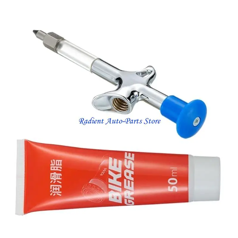 

T3EF Efficient Transparent Tube Oil Injector Lubrication Tool for Precise Lubrication in Cycling Components Bike Bearing Care