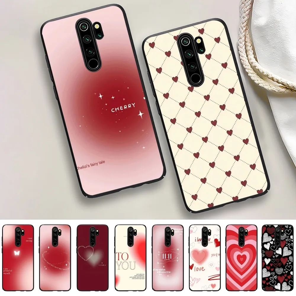 Red Blending Phone Case For Redmi 5 6 7 8 9 10 plus pro 6 7 8 9 A GO K20 K30 K40 pro plus F3 Fundas