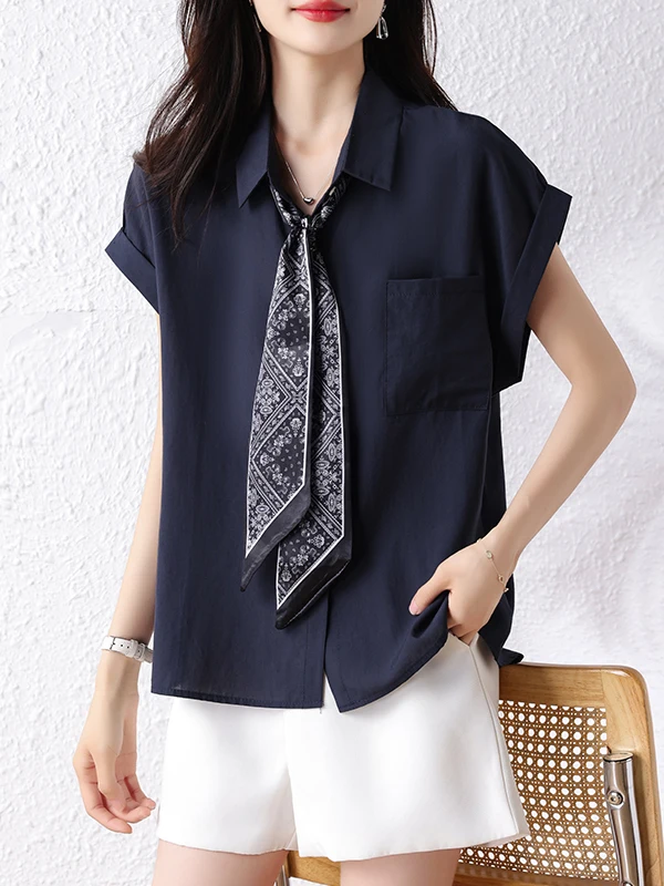 

Faionable Simple Summer irt for plus Size Women Ele Slimming Ne ort Sve Regular Fit Color Large Siz...