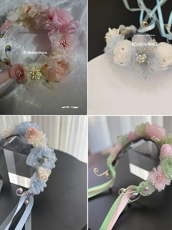 ballet-hair-accessories-adjustable-hairband-floral-crown-variation-la-danse-de-la-rose-ballet-headwear-fitness-fans-supplies