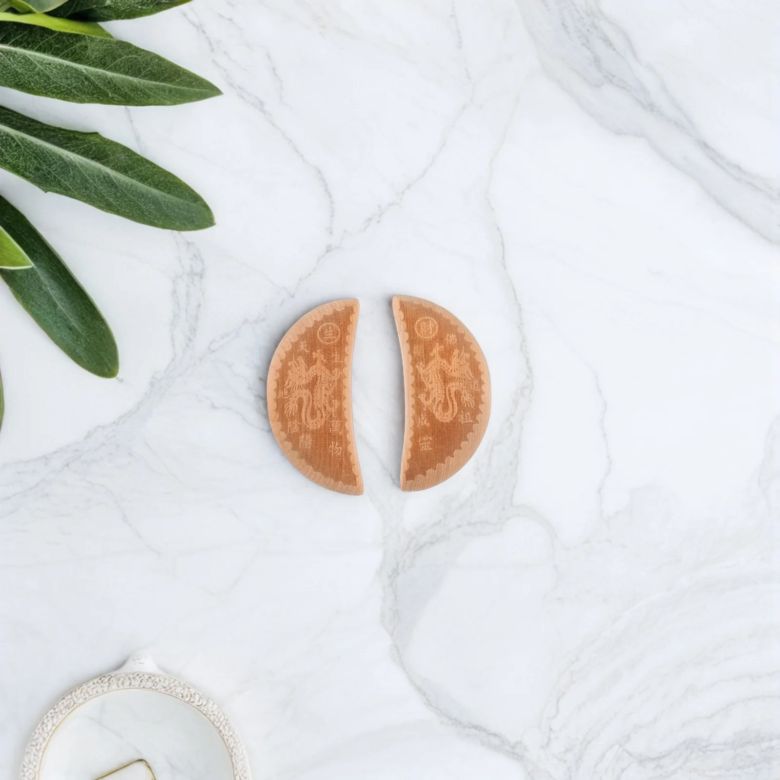 1 زوج أكواب العرافة الصينية التقليدية الكهانة الروحية المنزل مذبح خمر الدعامة أداة زخرفية الرجعية