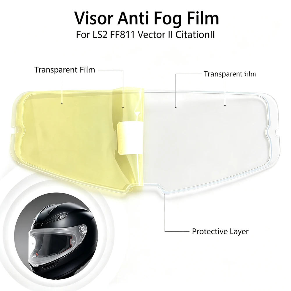 Anti-Fog Film For LS2 FF811 Vector II CitationII Motorcycle Helmet Visor Lens Anti Fog Motorcycle Helmet Accessories