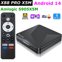 X88 PRO X5M Android 14 TV BOX Amlogic S905X5M 4GB 64GB 1000M LAN Wifi6 4K 2.4G/5G Dual WIFI BT Voice Control Media Player