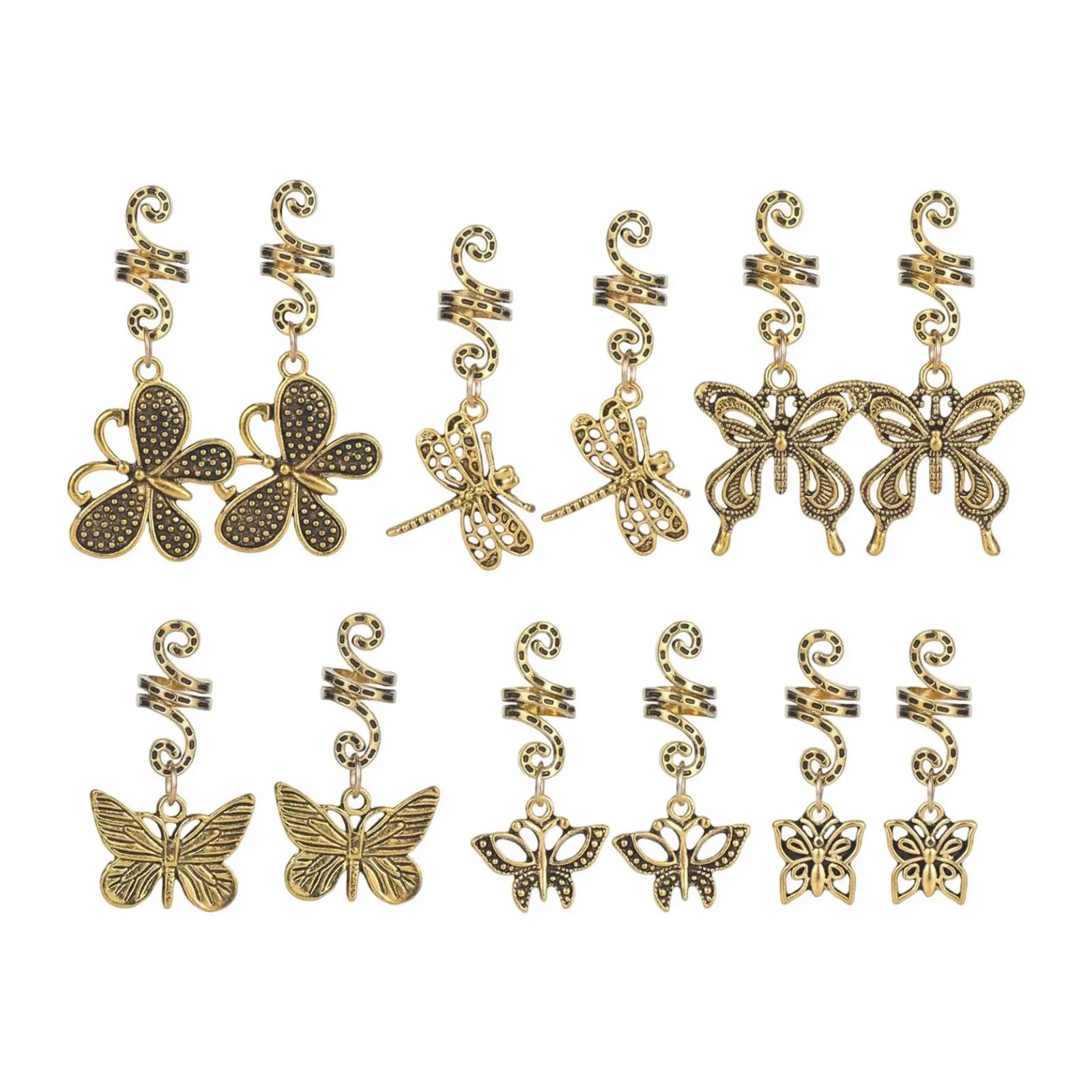 

12Pcs Hair Jewelry for Braids Hair Jewelry Decorative Accessories Gift Women Men Opening Styling Braids Alloy Braid Rings Clips