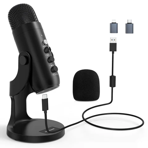Haomuren USB Microphone for PC Mac Gaming Recording Stream Podcast,…