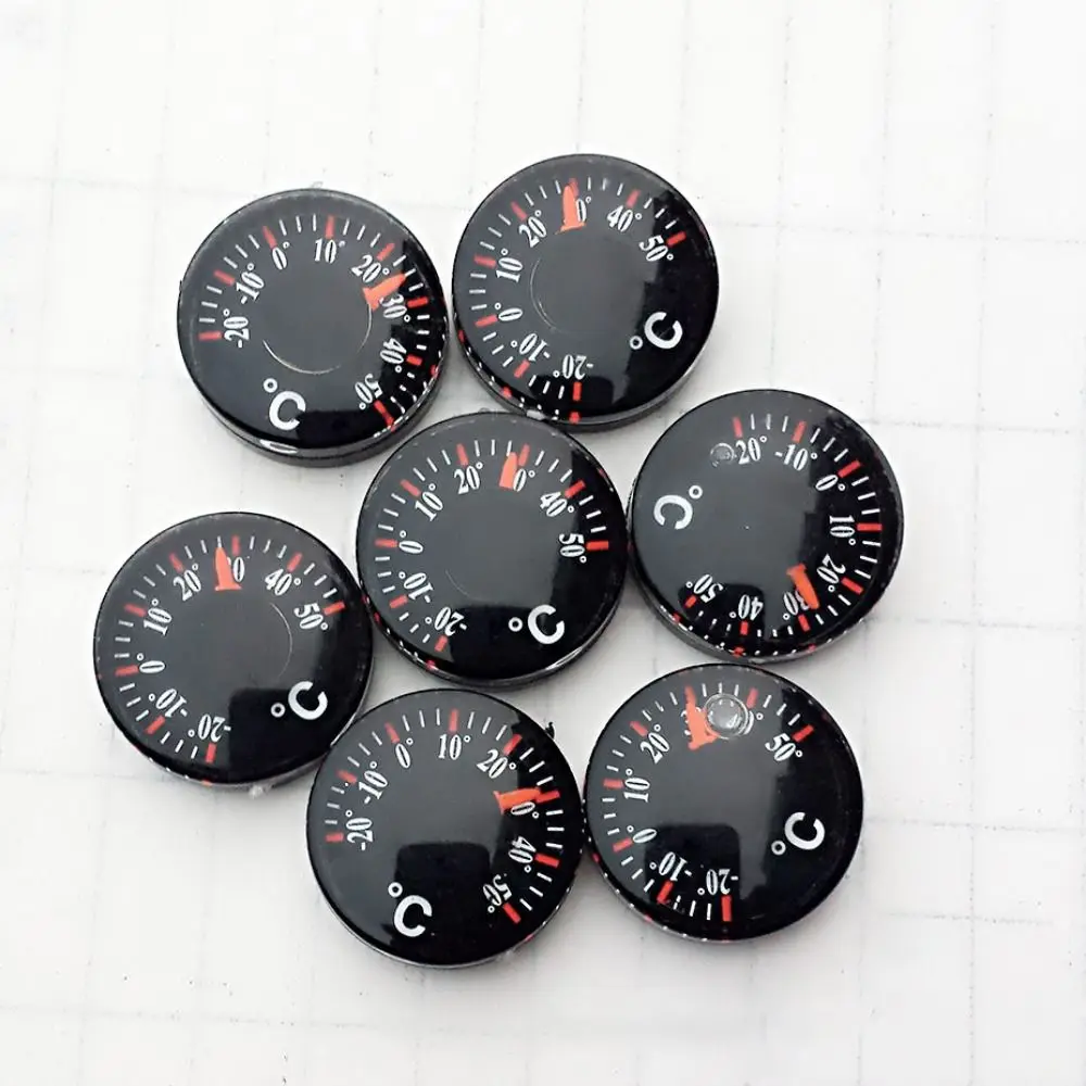 Practical Mini Circular Thermometer Plastic Waterproof Dial Thermometer 20mm Scale Measurement High Accuracy Thermometer Office