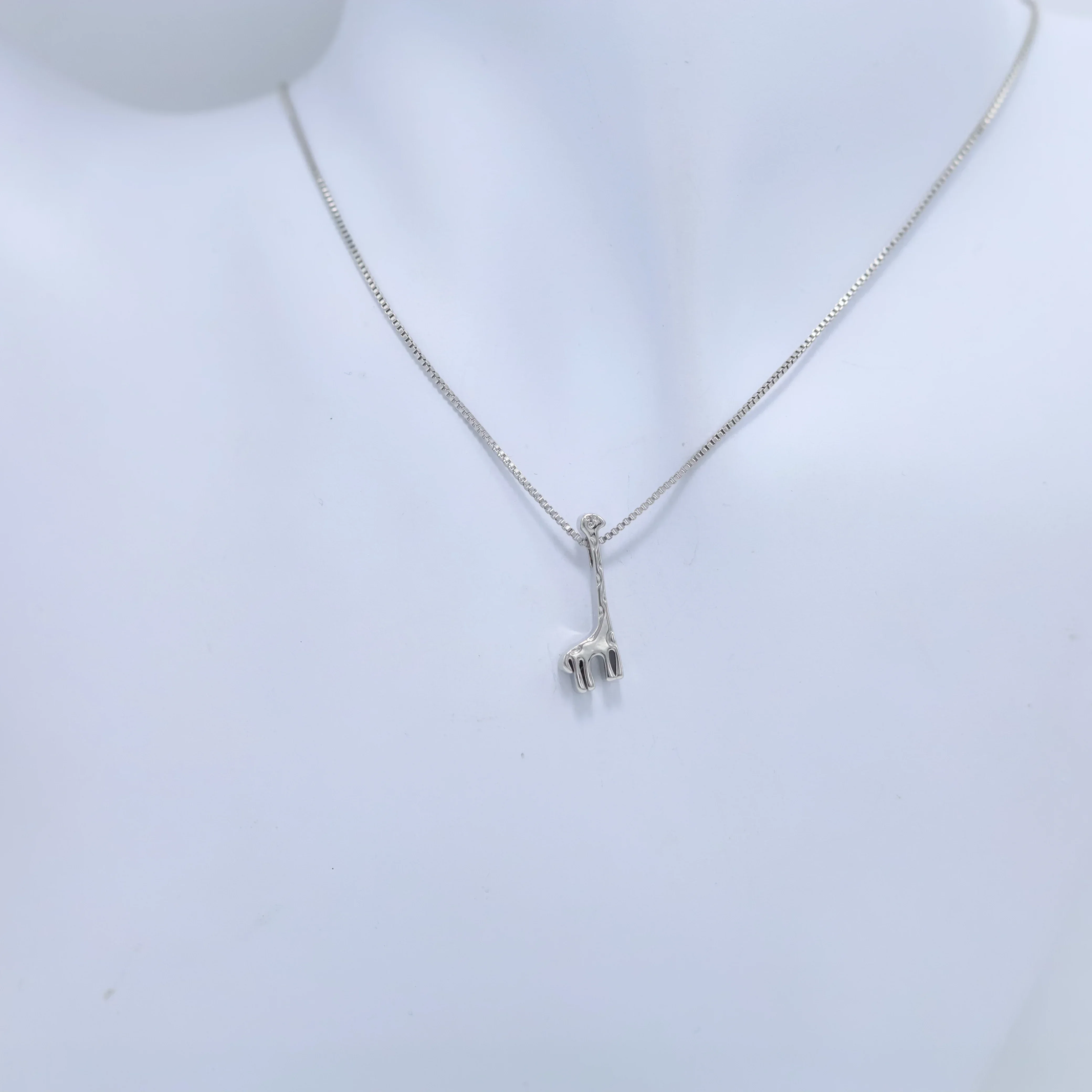 Simple Box Chain 925 Sterling Silver Short  Giraffe Pendant Choker Necklace For Women Girl Sweet Cute Jewelry Gift