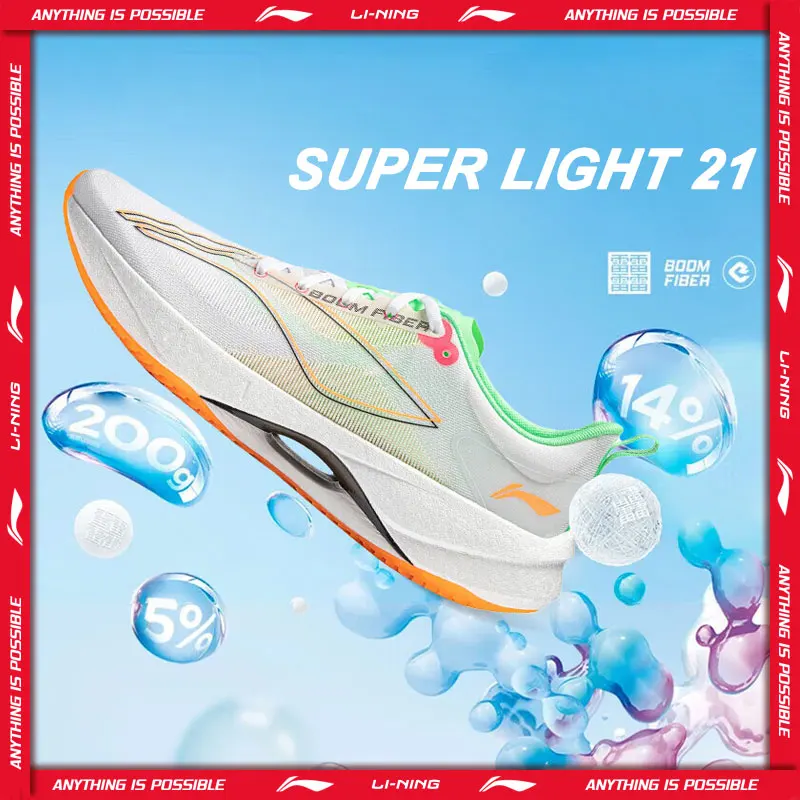 Li-Ning Men SUPER LIGHT 21 Мужчины легкие кроссовки подушки воздухопроницаемый стрелочный волокна носить спортивную обувь Anti-Slip кроссовки ARBU001