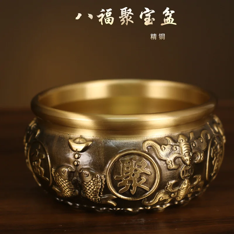 The Fine Eight Blessings Treasure Bowl Is Hand-Forged Using National Standard Copper Is A Museum-Grade Office And Hom