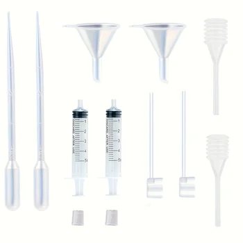 Ensemble distributeur de parfum 12 pièces - 2 seringues, 2 pipettes, 2 séparateurs de parfum, 2 convertisseurs, 2 entonnoirs, 2 pipettes à ressort