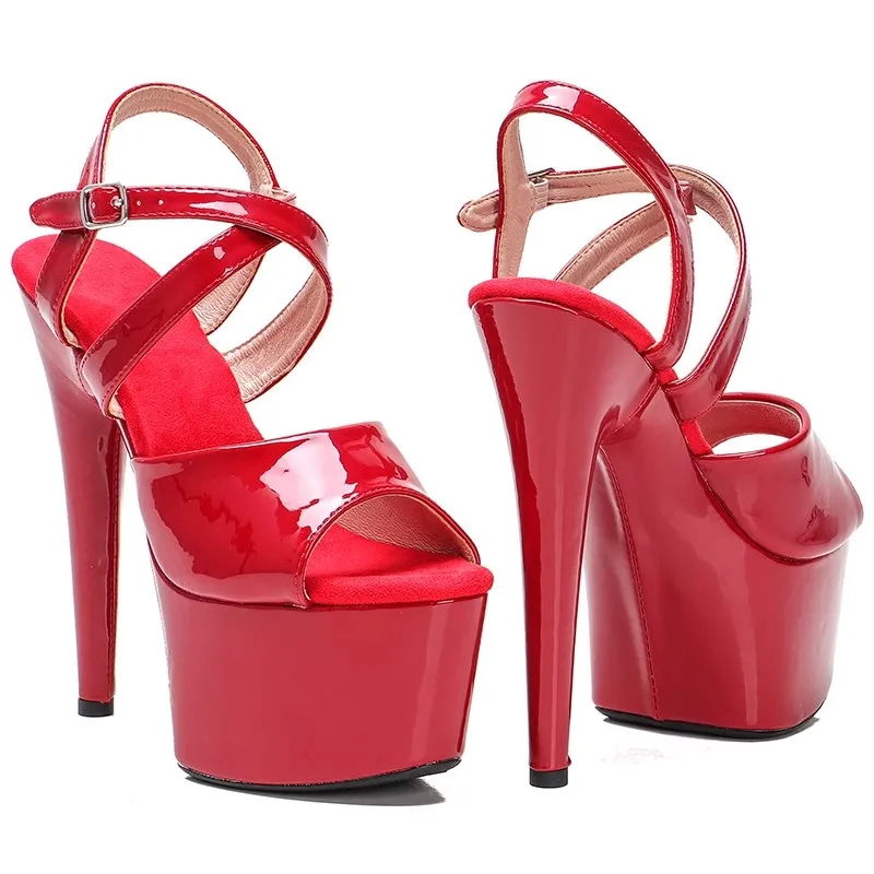 055 PU Uppre New Color High Heel Sandals 17cm /7inch Sexy Model Show Shoes And Pole Dancing Shoes