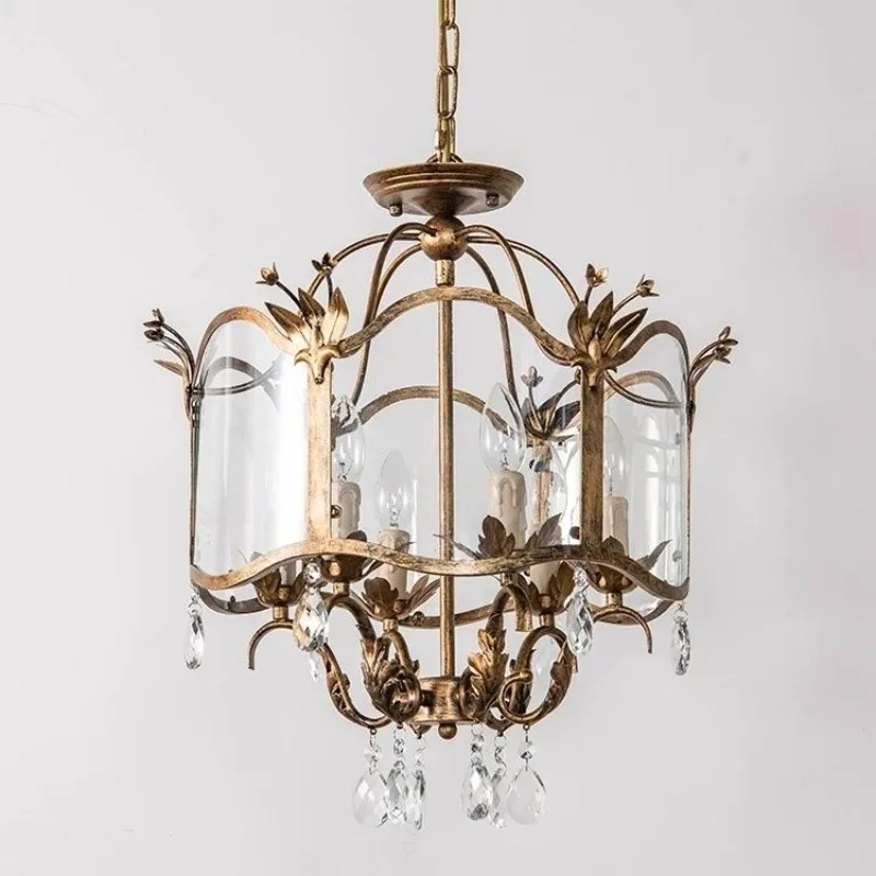 French Vintage Country Candle Chandelier Living Dining Bedroom Villa Rustic European Style LED Home