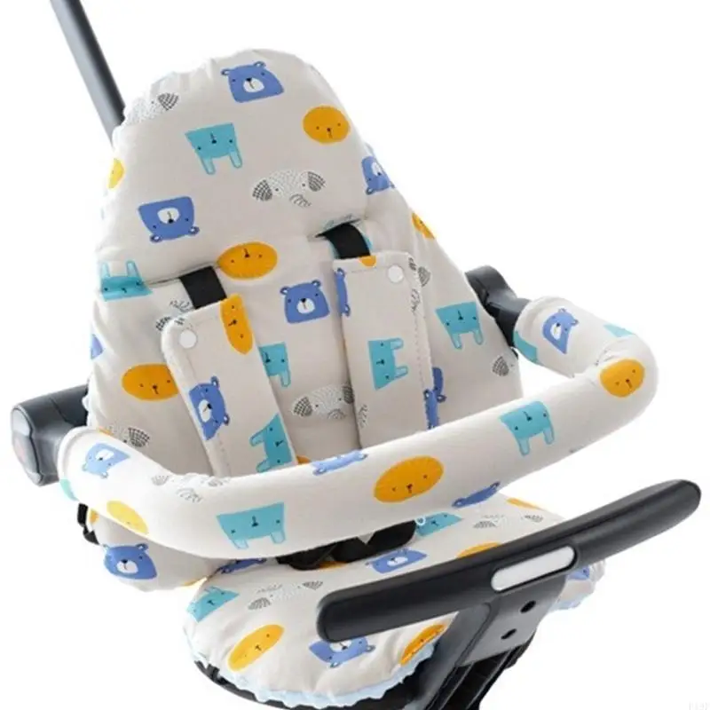 F19F Pram Cushion Shoulder Strap Handrail Protector Pad Baby Strollers Belt Armrest Pad Liner Insert Cover Set