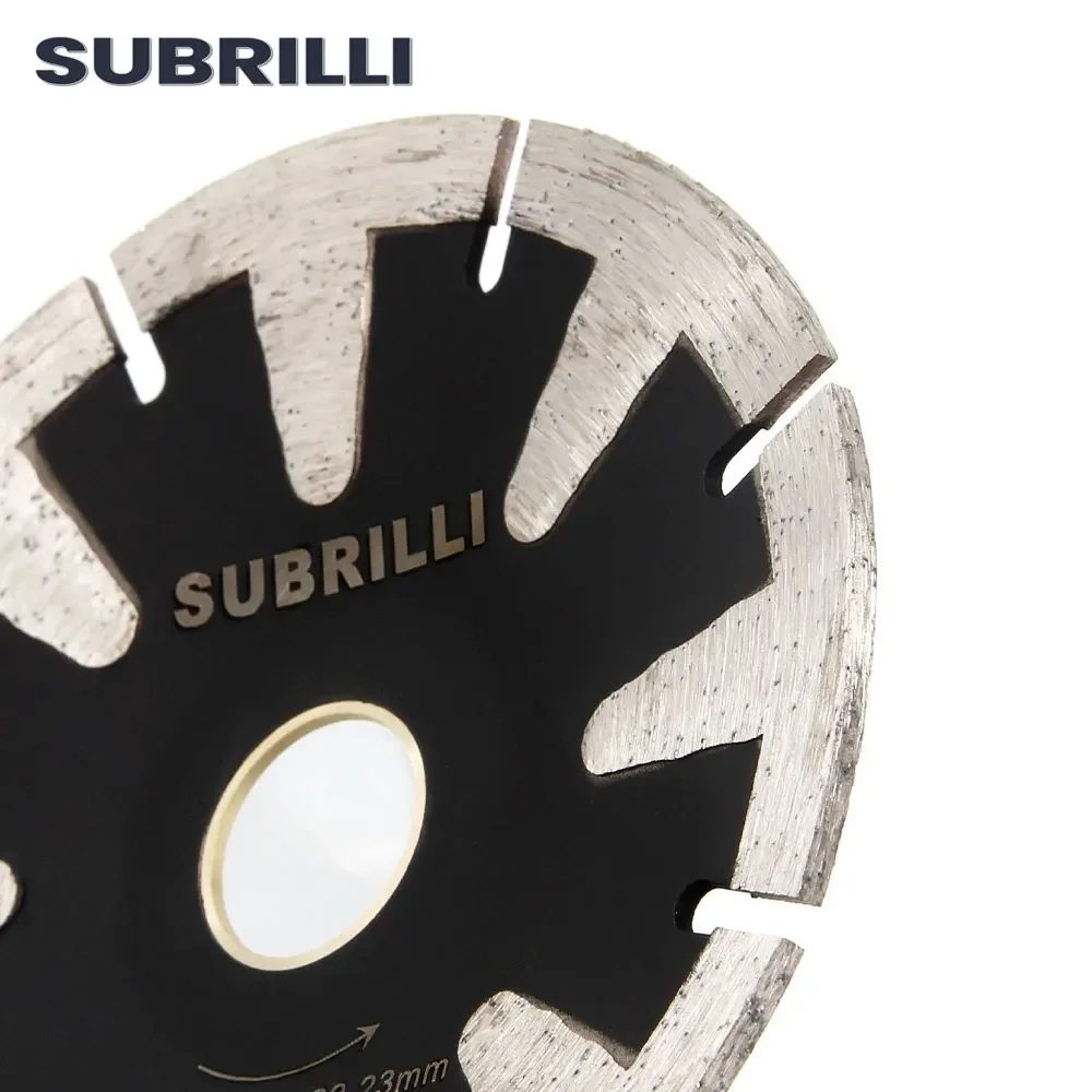 SUBRILLI 4,5 "Алмазная вогнутая пила Алмазный диск 115 мм для бетона, камня, сухой и влажной резки, оправка 22,23 Угловая шлифовальная машина