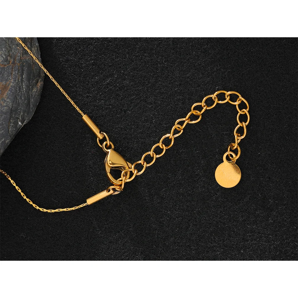 Yhpup 316L acier inoxydable Imitation perles rond Chic pendentif collier pour les femmes élégant délicat élégant bijoux cadeau